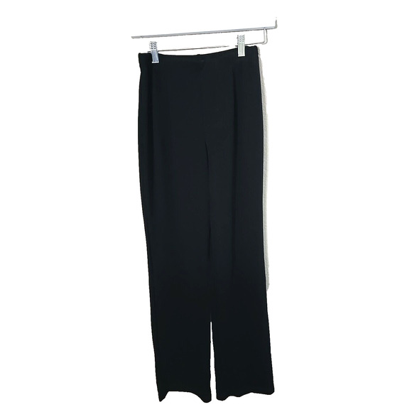 Easywear by Chico's Black Straight Leg High Leg Pull On Casual Pants Woman 0 4 - Picture 1 of 4